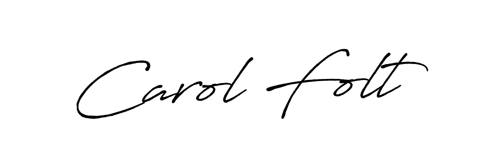 Make a beautiful signature design for name Carol Folt. With this signature (Antro_Vectra_Bolder) style, you can create a handwritten signature for free. Carol Folt signature style 7 images and pictures png