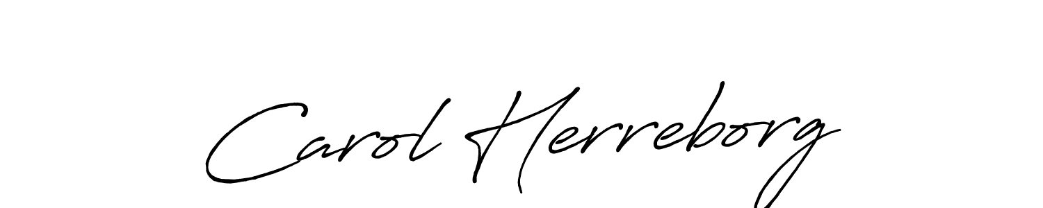 Create a beautiful signature design for name Carol Herreborg. With this signature (Antro_Vectra_Bolder) fonts, you can make a handwritten signature for free. Carol Herreborg signature style 7 images and pictures png