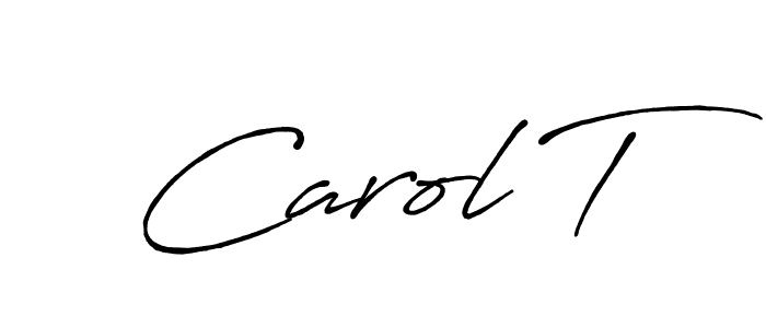 Make a beautiful signature design for name Carol T. With this signature (Antro_Vectra_Bolder) style, you can create a handwritten signature for free. Carol T signature style 7 images and pictures png