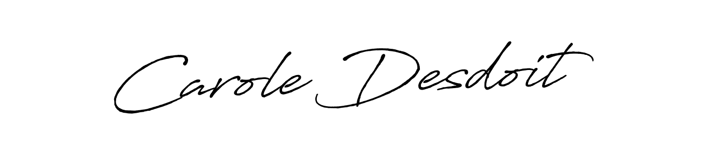 The best way (Antro_Vectra_Bolder) to make a short signature is to pick only two or three words in your name. The name Carole Desdoit include a total of six letters. For converting this name. Carole Desdoit signature style 7 images and pictures png