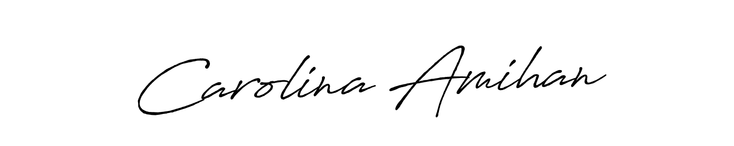 Create a beautiful signature design for name Carolina Amihan. With this signature (Antro_Vectra_Bolder) fonts, you can make a handwritten signature for free. Carolina Amihan signature style 7 images and pictures png