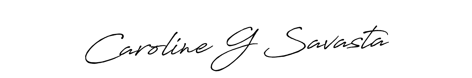 Make a beautiful signature design for name Caroline G Savasta. With this signature (Antro_Vectra_Bolder) style, you can create a handwritten signature for free. Caroline G Savasta signature style 7 images and pictures png