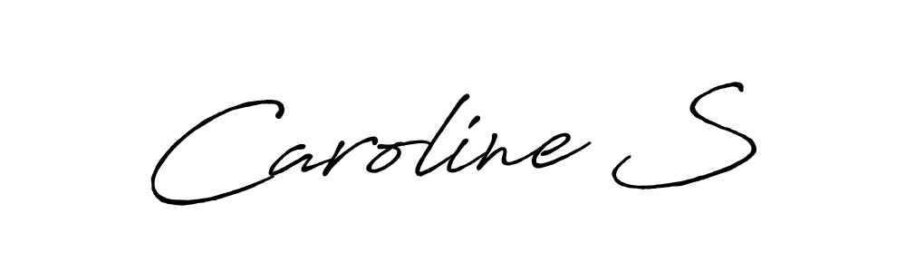 Make a beautiful signature design for name Caroline S. With this signature (Antro_Vectra_Bolder) style, you can create a handwritten signature for free. Caroline S signature style 7 images and pictures png
