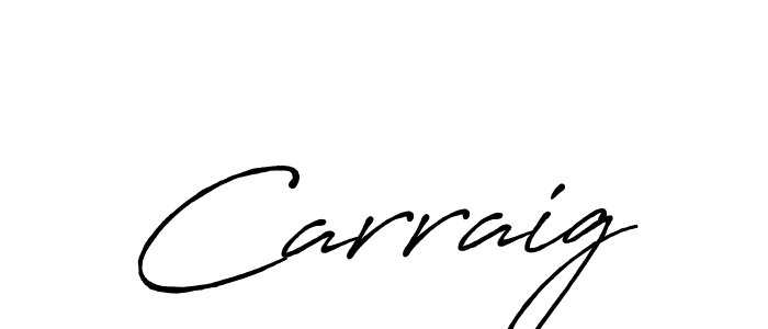 How to make Carraig signature? Antro_Vectra_Bolder is a professional autograph style. Create handwritten signature for Carraig name. Carraig signature style 7 images and pictures png