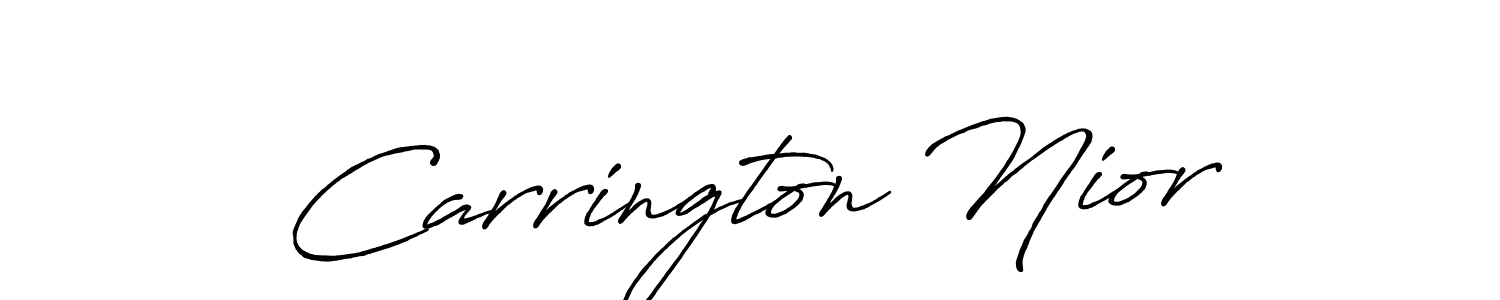 How to make Carrington Nior name signature. Use Antro_Vectra_Bolder style for creating short signs online. This is the latest handwritten sign. Carrington Nior signature style 7 images and pictures png