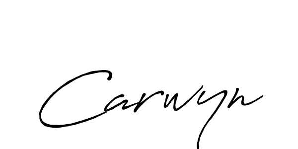 Make a beautiful signature design for name Carwyn. With this signature (Antro_Vectra_Bolder) style, you can create a handwritten signature for free. Carwyn signature style 7 images and pictures png