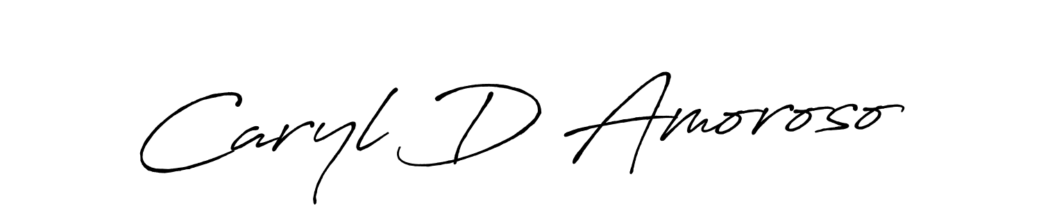 Create a beautiful signature design for name Caryl D Amoroso. With this signature (Antro_Vectra_Bolder) fonts, you can make a handwritten signature for free. Caryl D Amoroso signature style 7 images and pictures png