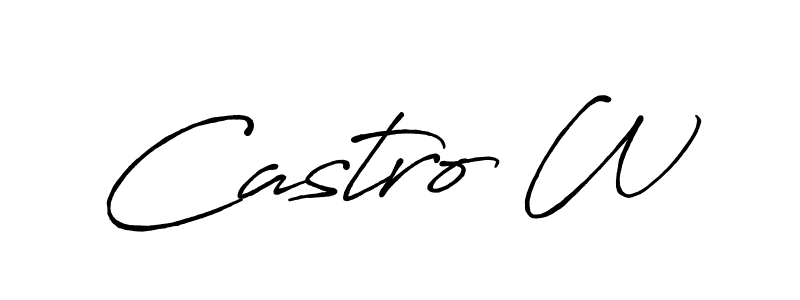 Use a signature maker to create a handwritten signature online. With this signature software, you can design (Antro_Vectra_Bolder) your own signature for name Castro W. Castro W signature style 7 images and pictures png