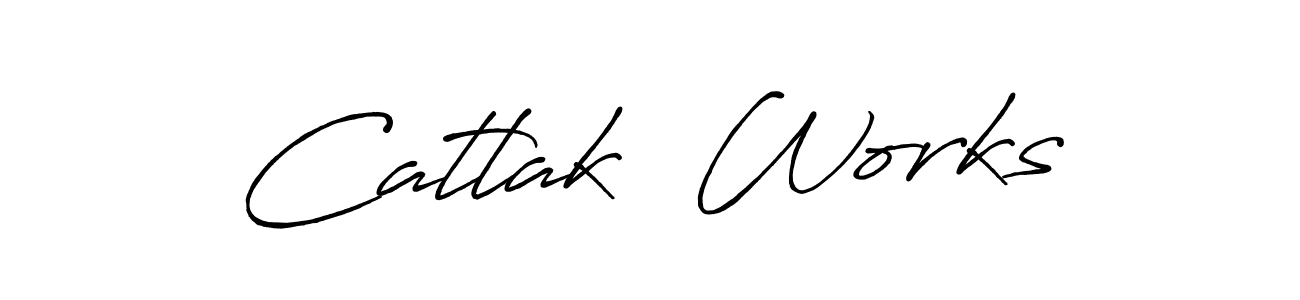 How to make Catlak  Works name signature. Use Antro_Vectra_Bolder style for creating short signs online. This is the latest handwritten sign. Catlak  Works signature style 7 images and pictures png