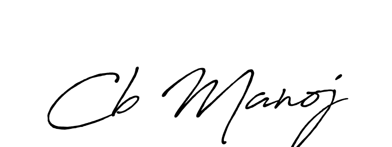 Use a signature maker to create a handwritten signature online. With this signature software, you can design (Antro_Vectra_Bolder) your own signature for name Cb Manoj. Cb Manoj signature style 7 images and pictures png