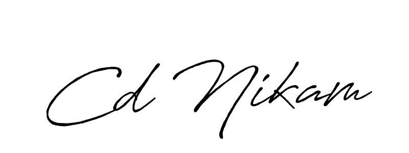 Design your own signature with our free online signature maker. With this signature software, you can create a handwritten (Antro_Vectra_Bolder) signature for name Cd Nikam. Cd Nikam signature style 7 images and pictures png