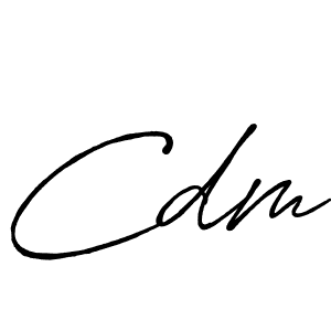 Design your own signature with our free online signature maker. With this signature software, you can create a handwritten (Antro_Vectra_Bolder) signature for name Cdm. Cdm signature style 7 images and pictures png