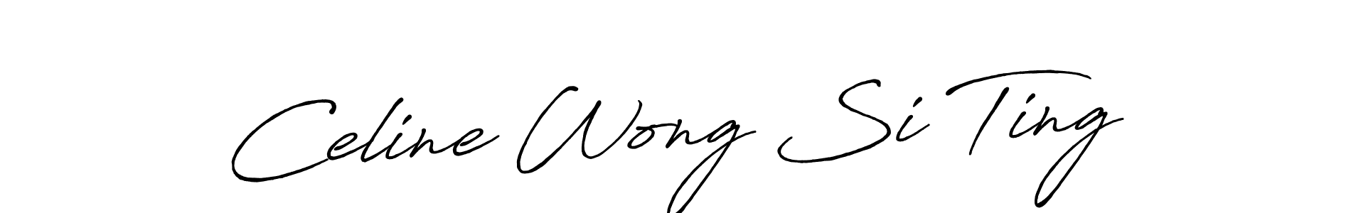 How to make Celine Wong Si Ting name signature. Use Antro_Vectra_Bolder style for creating short signs online. This is the latest handwritten sign. Celine Wong Si Ting signature style 7 images and pictures png