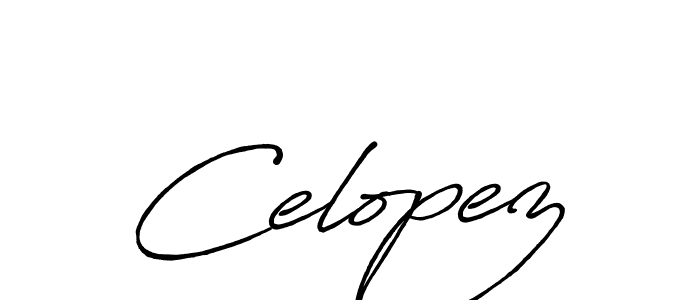 How to make Celopez name signature. Use Antro_Vectra_Bolder style for creating short signs online. This is the latest handwritten sign. Celopez signature style 7 images and pictures png