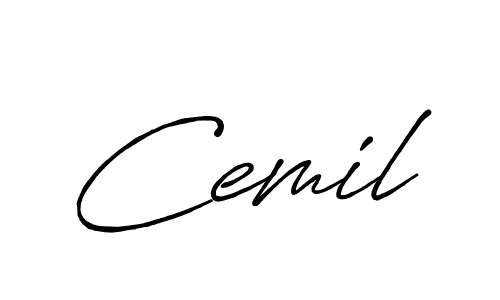 How to make Cemil signature? Antro_Vectra_Bolder is a professional autograph style. Create handwritten signature for Cemil name. Cemil signature style 7 images and pictures png