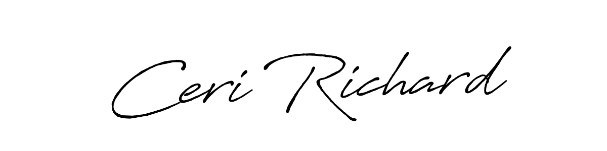 How to make Ceri Richard name signature. Use Antro_Vectra_Bolder style for creating short signs online. This is the latest handwritten sign. Ceri Richard signature style 7 images and pictures png