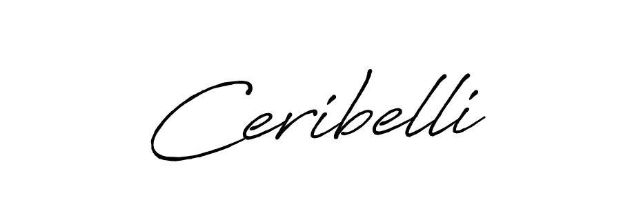 How to make Ceribelli name signature. Use Antro_Vectra_Bolder style for creating short signs online. This is the latest handwritten sign. Ceribelli signature style 7 images and pictures png