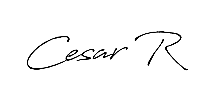 Cesar R stylish signature style. Best Handwritten Sign (Antro_Vectra_Bolder) for my name. Handwritten Signature Collection Ideas for my name Cesar R. Cesar R signature style 7 images and pictures png