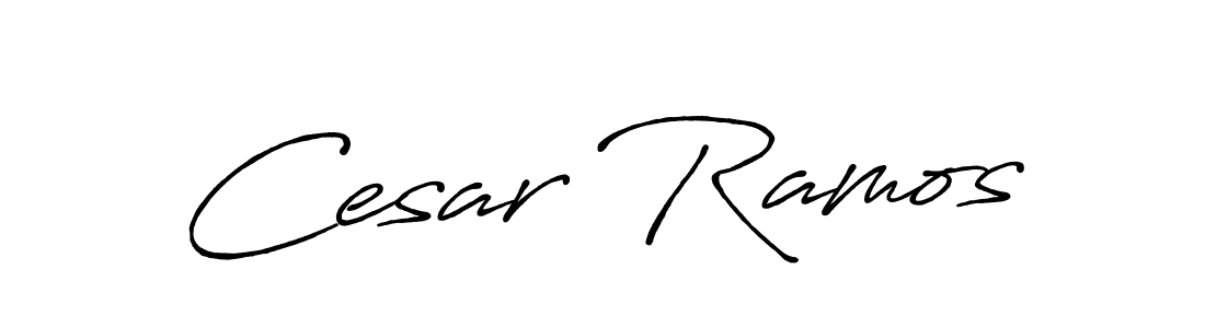 How to make Cesar Ramos name signature. Use Antro_Vectra_Bolder style for creating short signs online. This is the latest handwritten sign. Cesar Ramos signature style 7 images and pictures png