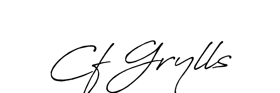 Cf Grylls stylish signature style. Best Handwritten Sign (Antro_Vectra_Bolder) for my name. Handwritten Signature Collection Ideas for my name Cf Grylls. Cf Grylls signature style 7 images and pictures png
