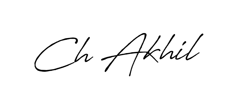 Use a signature maker to create a handwritten signature online. With this signature software, you can design (Antro_Vectra_Bolder) your own signature for name Ch Akhil. Ch Akhil signature style 7 images and pictures png