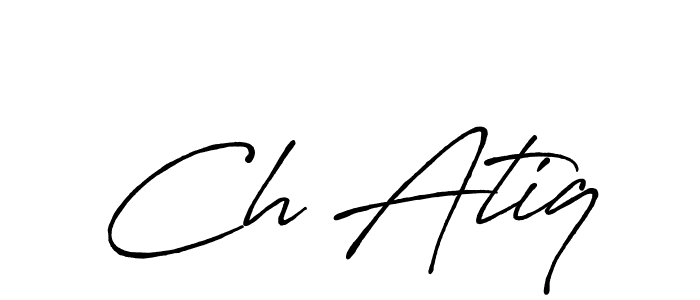 The best way (Antro_Vectra_Bolder) to make a short signature is to pick only two or three words in your name. The name Ch Atiq include a total of six letters. For converting this name. Ch Atiq signature style 7 images and pictures png