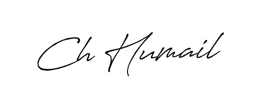 The best way (Antro_Vectra_Bolder) to make a short signature is to pick only two or three words in your name. The name Ch Humail include a total of six letters. For converting this name. Ch Humail signature style 7 images and pictures png