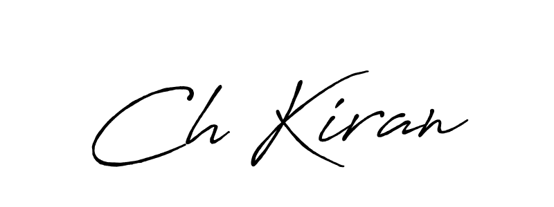 How to make Ch Kiran name signature. Use Antro_Vectra_Bolder style for creating short signs online. This is the latest handwritten sign. Ch Kiran signature style 7 images and pictures png