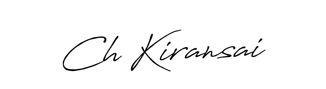 How to make Ch Kiransai name signature. Use Antro_Vectra_Bolder style for creating short signs online. This is the latest handwritten sign. Ch Kiransai signature style 7 images and pictures png