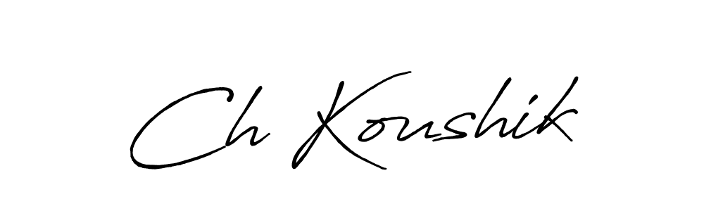 This is the best signature style for the Ch Koushik name. Also you like these signature font (Antro_Vectra_Bolder). Mix name signature. Ch Koushik signature style 7 images and pictures png