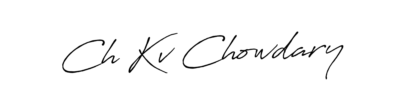 How to Draw Ch Kv Chowdary signature style? Antro_Vectra_Bolder is a latest design signature styles for name Ch Kv Chowdary. Ch Kv Chowdary signature style 7 images and pictures png