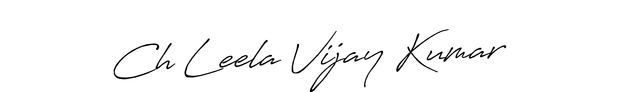 Antro_Vectra_Bolder is a professional signature style that is perfect for those who want to add a touch of class to their signature. It is also a great choice for those who want to make their signature more unique. Get Ch Leela Vijay Kumar name to fancy signature for free. Ch Leela Vijay Kumar signature style 7 images and pictures png