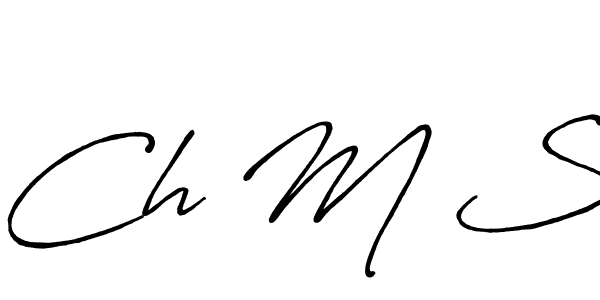 How to Draw Ch M S signature style? Antro_Vectra_Bolder is a latest design signature styles for name Ch M S. Ch M S signature style 7 images and pictures png