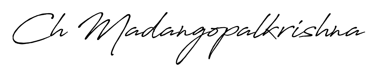 Explore multiple handwriting variations for Ch Madangopalkrishna including this stunning Antro_Vectra_Bolder design. Free to use across all platforms. Ch Madangopalkrishna signature style 7 images and pictures png