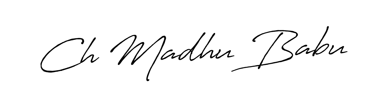The best way (Antro_Vectra_Bolder) to make a short signature is to pick only two or three words in your name. The name Ch Madhu Babu include a total of six letters. For converting this name. Ch Madhu Babu signature style 7 images and pictures png