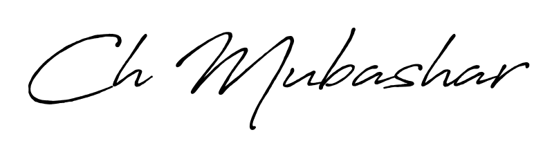 A timeless handwritten aesthetic for Ch Mubashar. The Antro_Vectra_Bolder font gives your signature a handcrafted feel with natural curves. Ch Mubashar signature style 7 images and pictures png