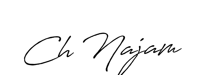 Also You can easily find your signature by using the search form. We will create Ch Najam name handwritten signature images for you free of cost using Antro_Vectra_Bolder sign style. Ch Najam signature style 7 images and pictures png