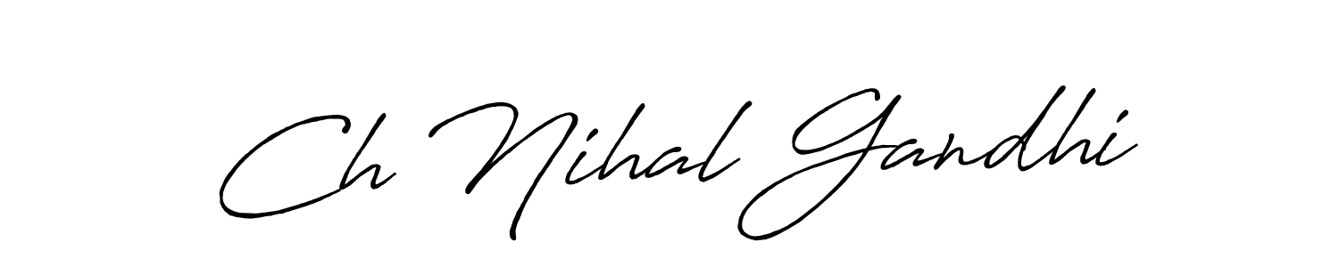 Antro_Vectra_Bolder is a professional signature style that is perfect for those who want to add a touch of class to their signature. It is also a great choice for those who want to make their signature more unique. Get Ch Nihal Gandhi name to fancy signature for free. Ch Nihal Gandhi signature style 7 images and pictures png