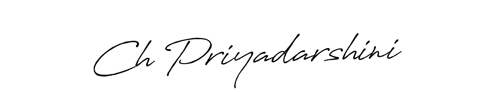 How to make Ch Priyadarshini name signature. Use Antro_Vectra_Bolder style for creating short signs online. This is the latest handwritten sign. Ch Priyadarshini signature style 7 images and pictures png