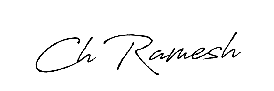 How to make Ch Ramesh name signature. Use Antro_Vectra_Bolder style for creating short signs online. This is the latest handwritten sign. Ch Ramesh signature style 7 images and pictures png