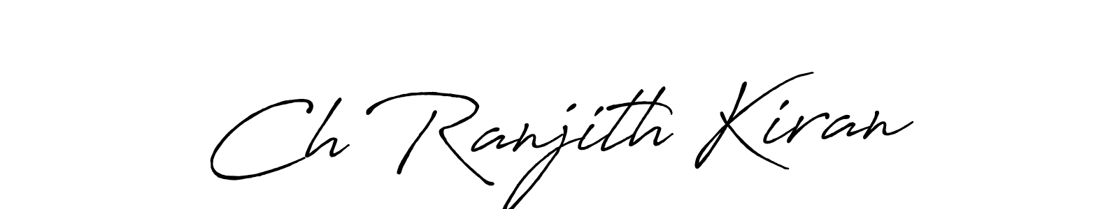 You should practise on your own different ways (Antro_Vectra_Bolder) to write your name (Ch Ranjith Kiran) in signature. don't let someone else do it for you. Ch Ranjith Kiran signature style 7 images and pictures png