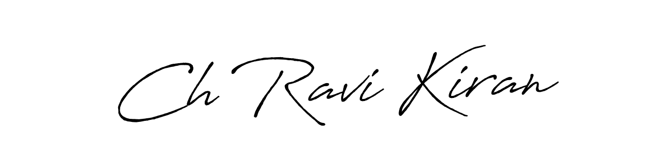 Use a signature maker to create a handwritten signature online. With this signature software, you can design (Antro_Vectra_Bolder) your own signature for name Ch Ravi Kiran. Ch Ravi Kiran signature style 7 images and pictures png
