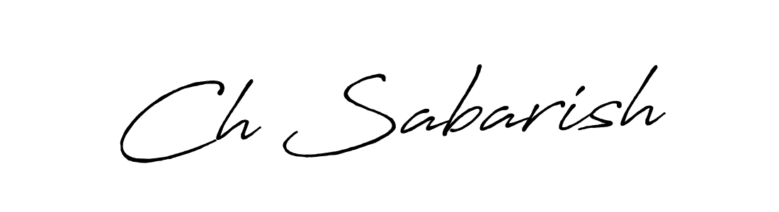 Ch Sabarish stylish signature style. Best Handwritten Sign (Antro_Vectra_Bolder) for my name. Handwritten Signature Collection Ideas for my name Ch Sabarish. Ch Sabarish signature style 7 images and pictures png