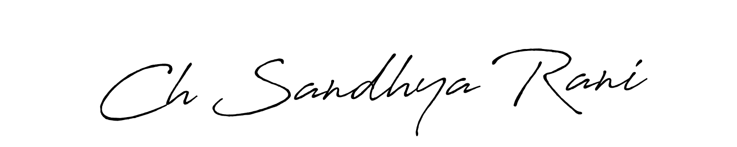 Similarly Antro_Vectra_Bolder is the best handwritten signature design. Signature creator online .You can use it as an online autograph creator for name Ch Sandhya Rani. Ch Sandhya Rani signature style 7 images and pictures png
