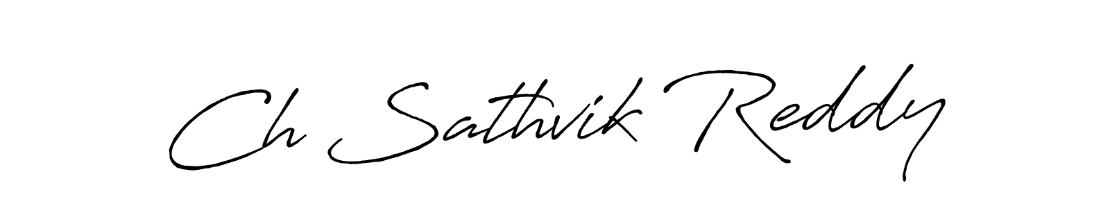 The best way (Antro_Vectra_Bolder) to make a short signature is to pick only two or three words in your name. The name Ch Sathvik Reddy include a total of six letters. For converting this name. Ch Sathvik Reddy signature style 7 images and pictures png
