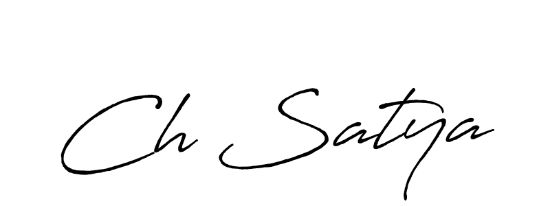 How to make Ch Satya name signature. Use Antro_Vectra_Bolder style for creating short signs online. This is the latest handwritten sign. Ch Satya signature style 7 images and pictures png