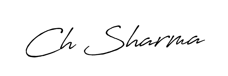 How to make Ch Sharma name signature. Use Antro_Vectra_Bolder style for creating short signs online. This is the latest handwritten sign. Ch Sharma signature style 7 images and pictures png