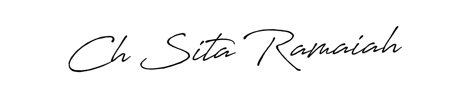 How to make Ch Sita Ramaiah name signature. Use Antro_Vectra_Bolder style for creating short signs online. This is the latest handwritten sign. Ch Sita Ramaiah signature style 7 images and pictures png