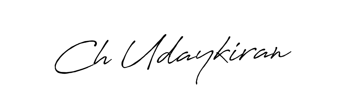 How to make Ch Udaykiran name signature. Use Antro_Vectra_Bolder style for creating short signs online. This is the latest handwritten sign. Ch Udaykiran signature style 7 images and pictures png