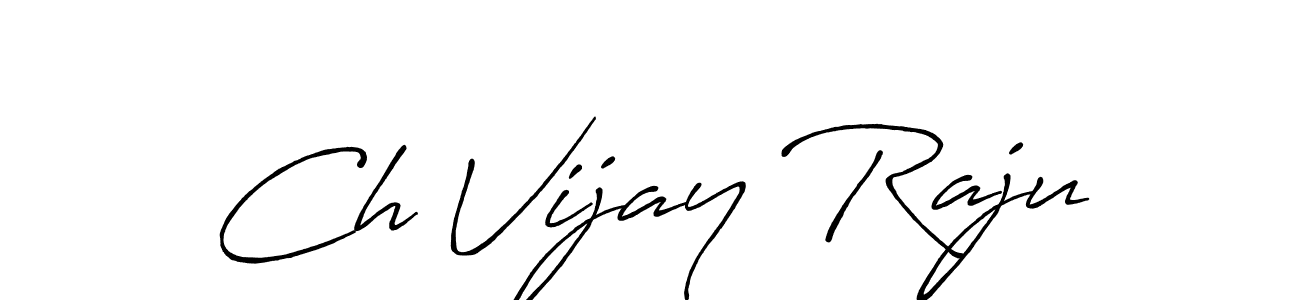 How to make Ch Vijay Raju name signature. Use Antro_Vectra_Bolder style for creating short signs online. This is the latest handwritten sign. Ch Vijay Raju signature style 7 images and pictures png
